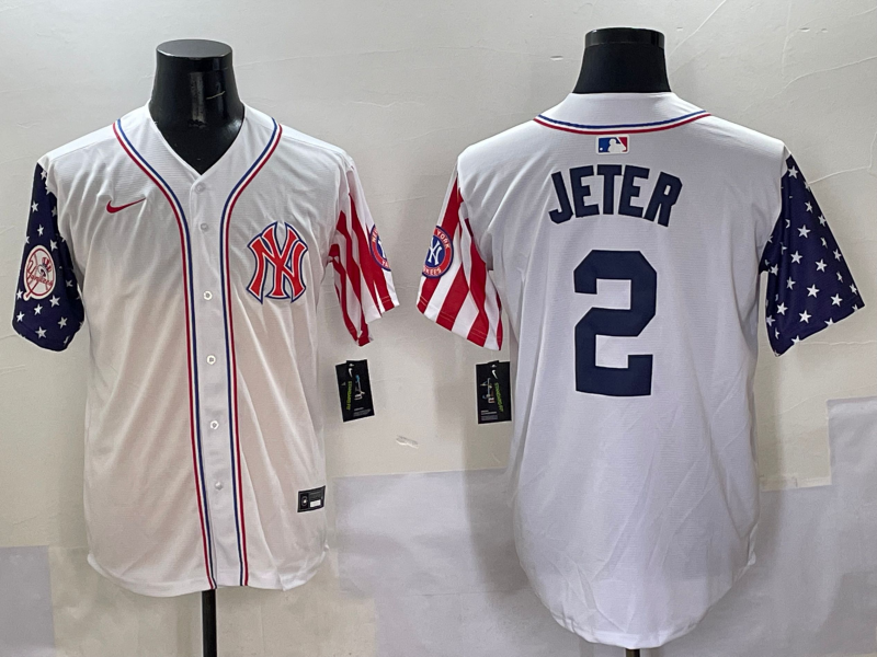 Men 2025 MLB New York Yankees 2 Jeter white jersey style 10